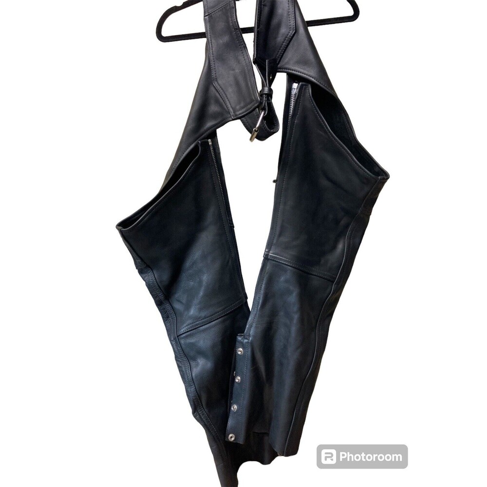 Iron Hides Women’s Size S  Black Leather Cruiser Motorcycle Chaps